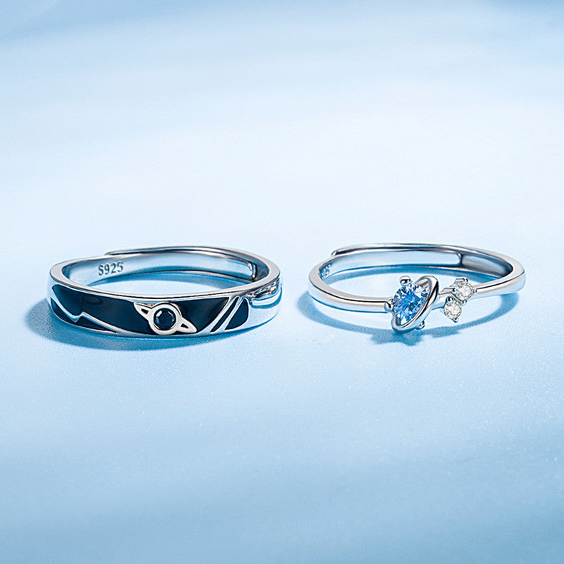 Timeless Unity 925 Sterling Silver Couple Rings