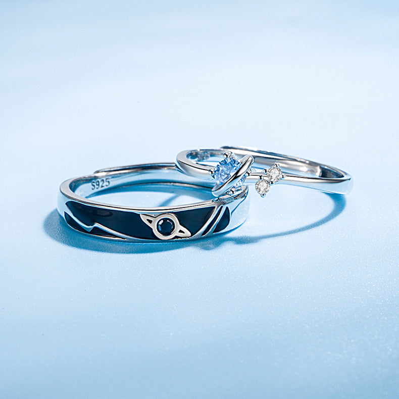 Timeless Unity 925 Sterling Silver Couple Rings