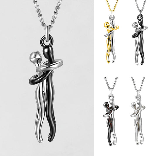 Bound by Emotion Abstract Couple Pendant Necklace