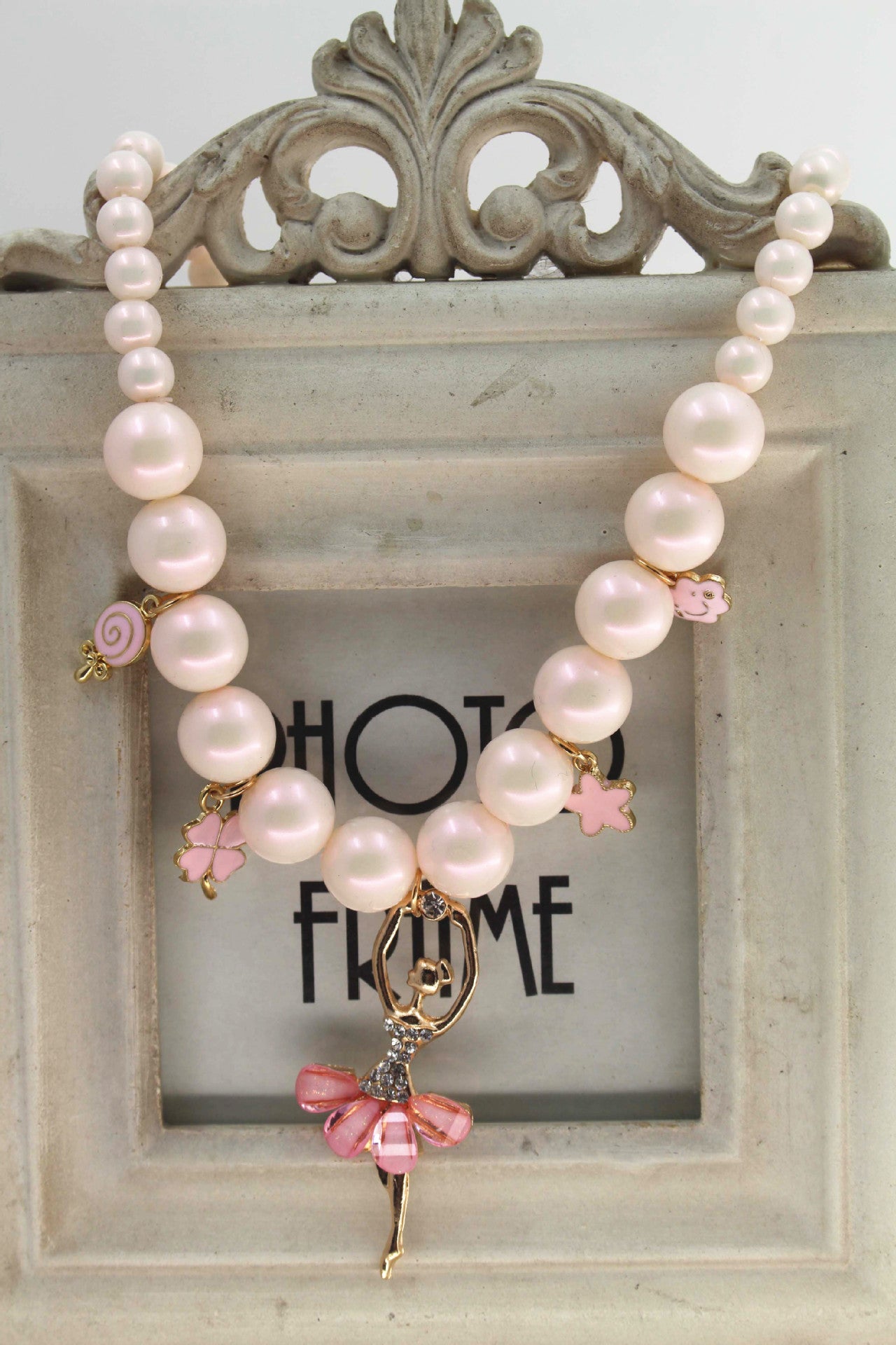 Sweet Whimsy Pearl Ballerina Necklace