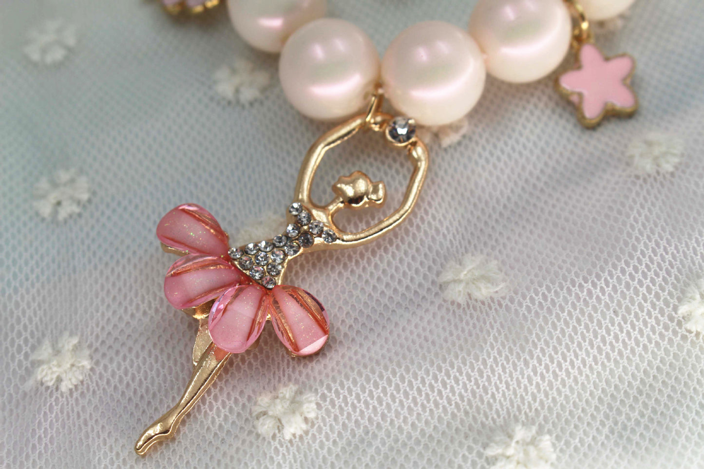 Sweet Whimsy Pearl Ballerina Necklace