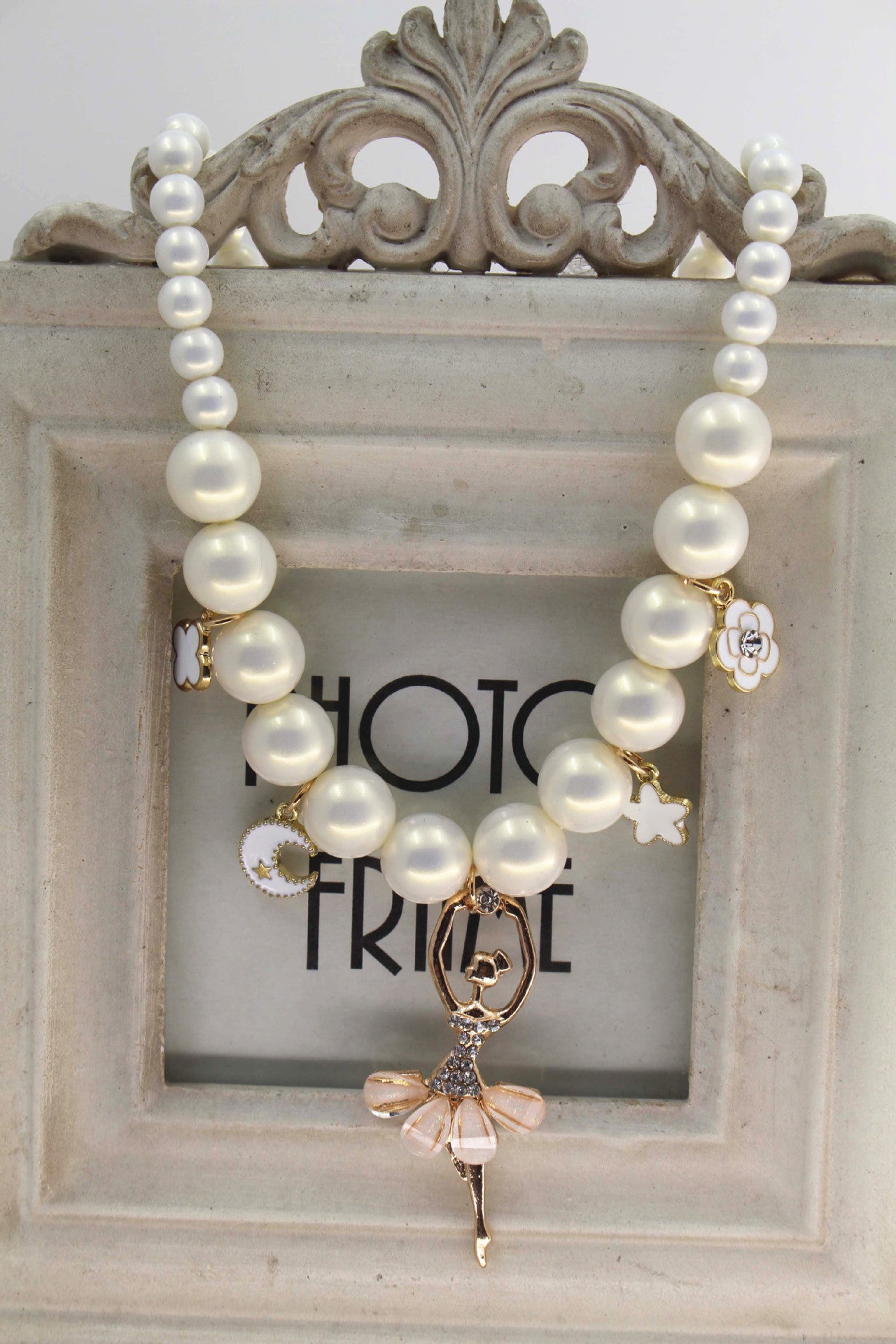 Sweet Whimsy Pearl Ballerina Necklace