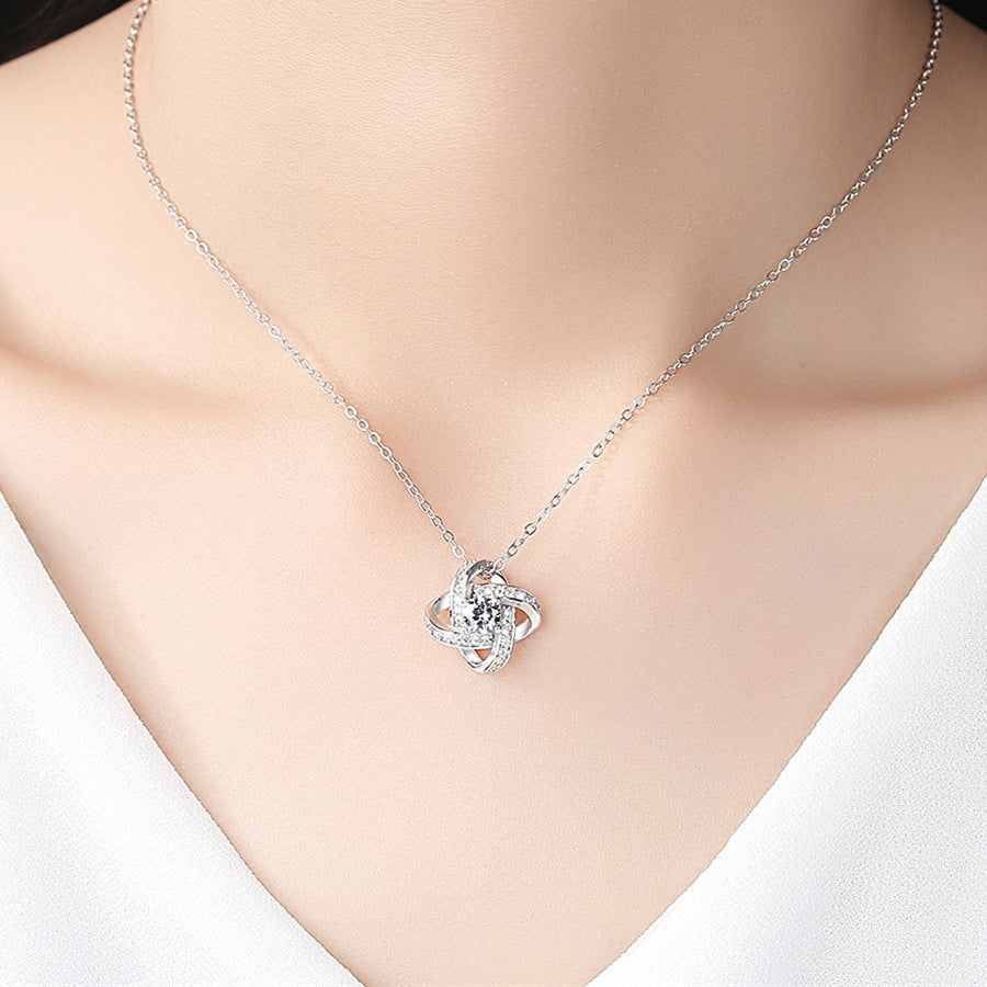 Quiet Radiance Short Pendant Necklace in Silver-Tone Alloy