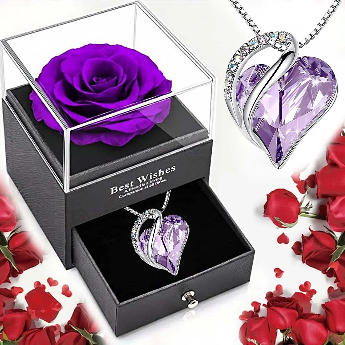 Timeless Love – Heart Crystal Necklace Gift Set