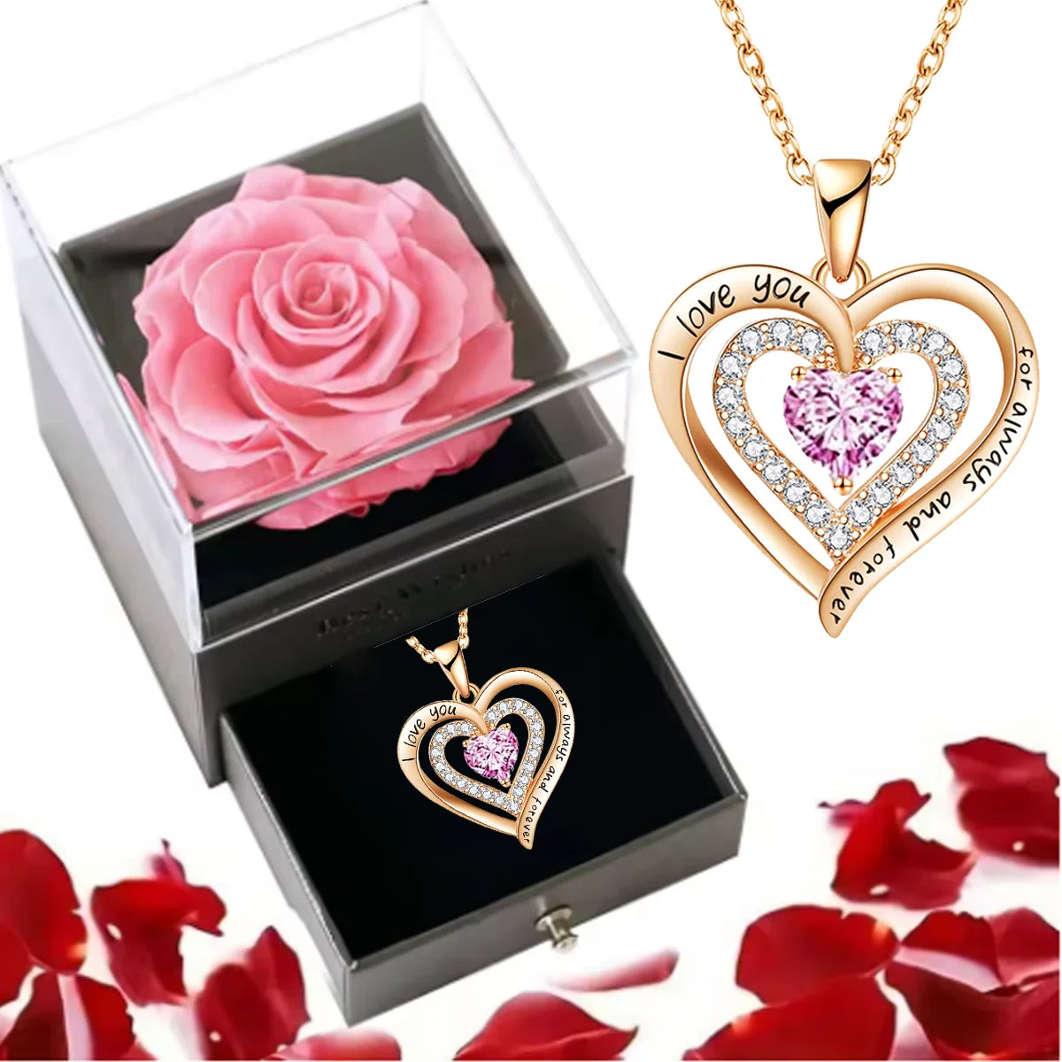 Timeless Love – Heart Crystal Necklace Gift Set