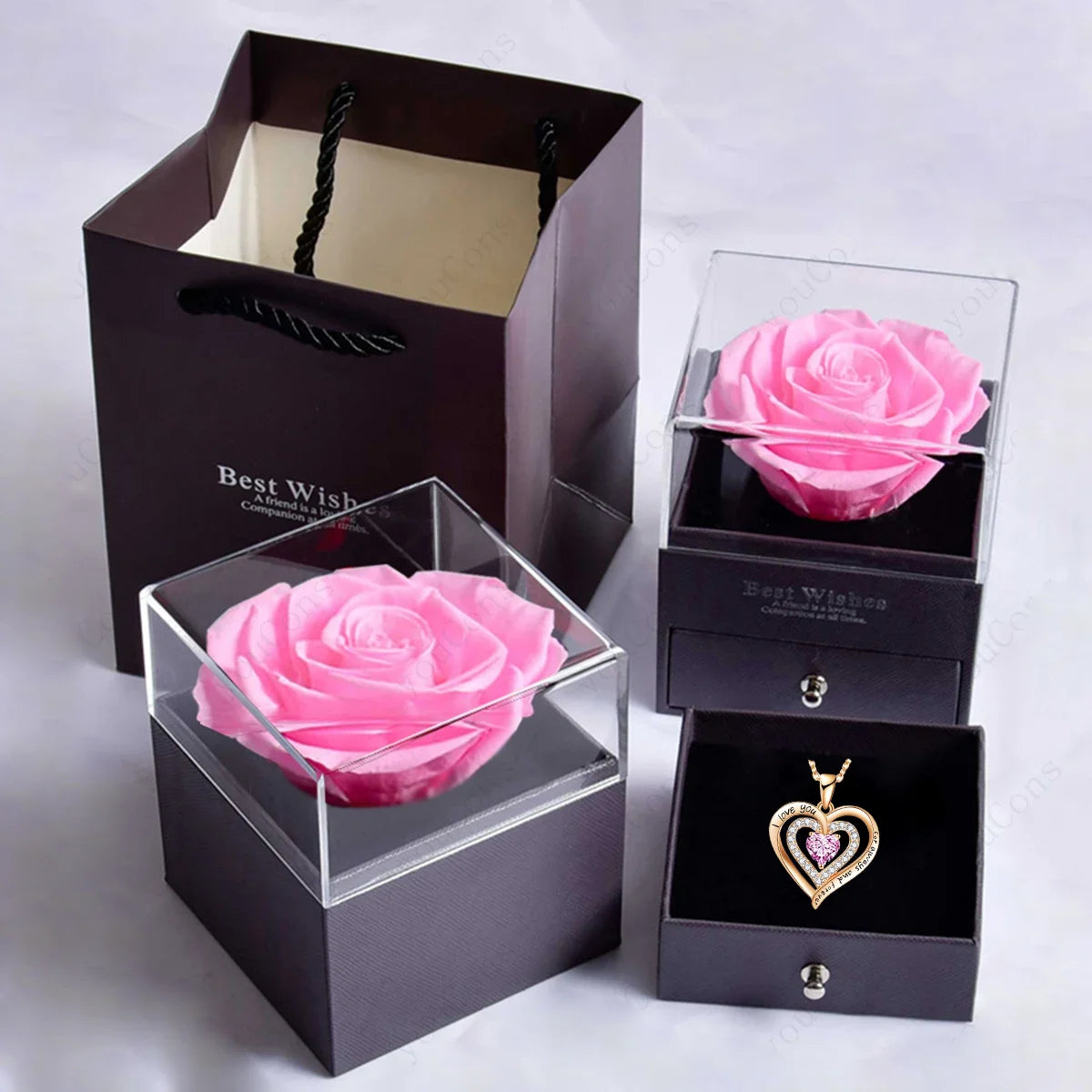 Timeless Love – Heart Crystal Necklace Gift Set