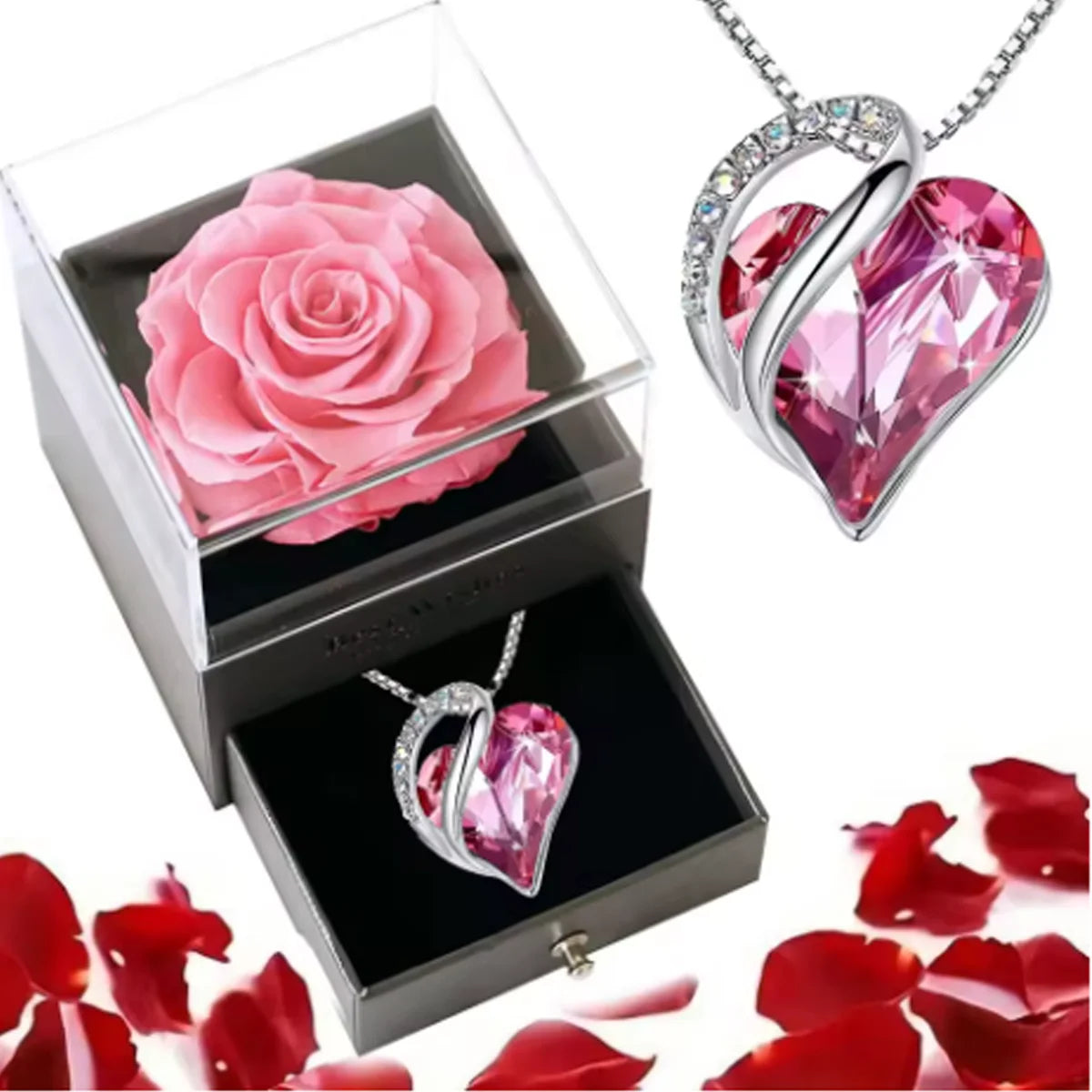Timeless Love – Heart Crystal Necklace Gift Set