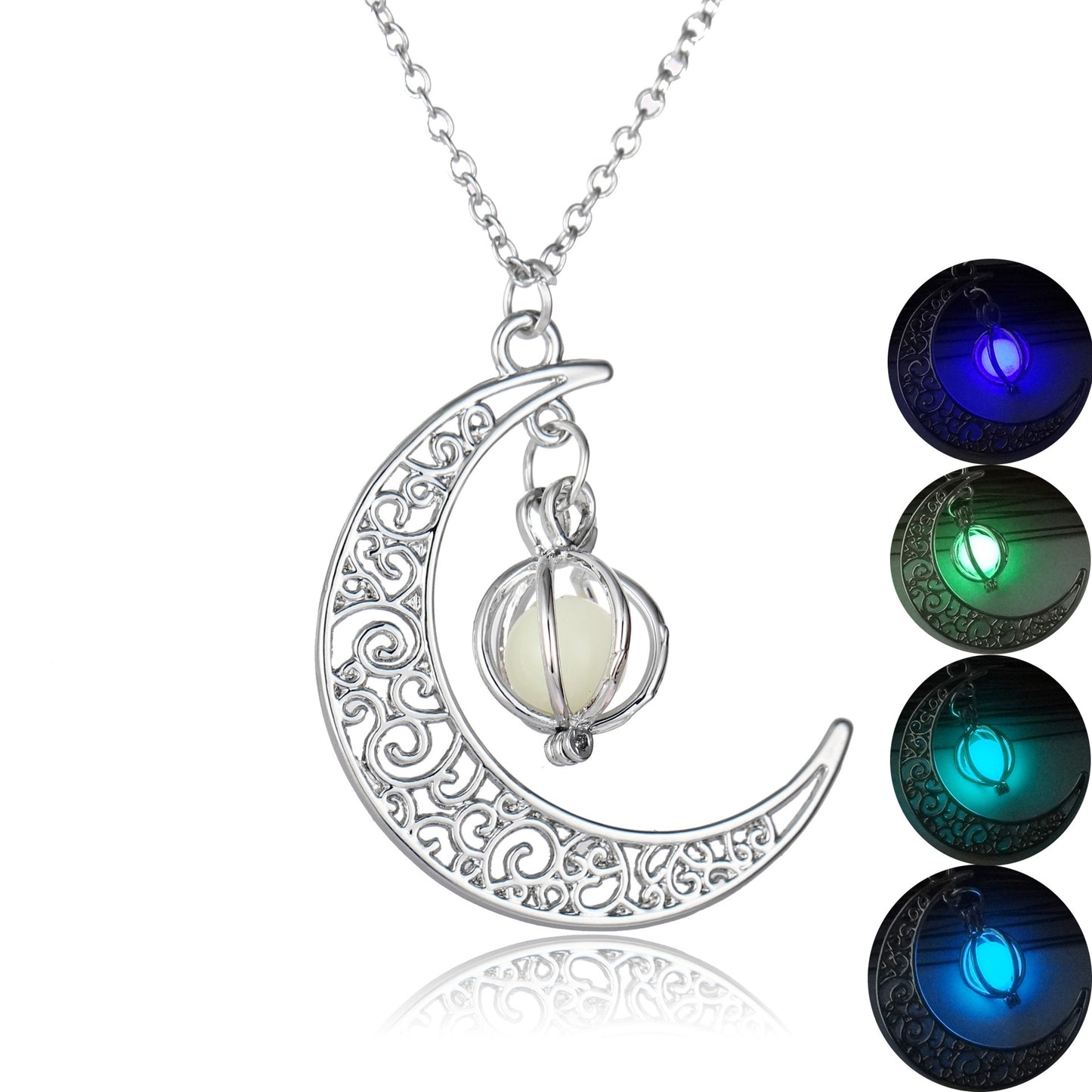 Midnight Glow Luminous Moon Pendant Necklace