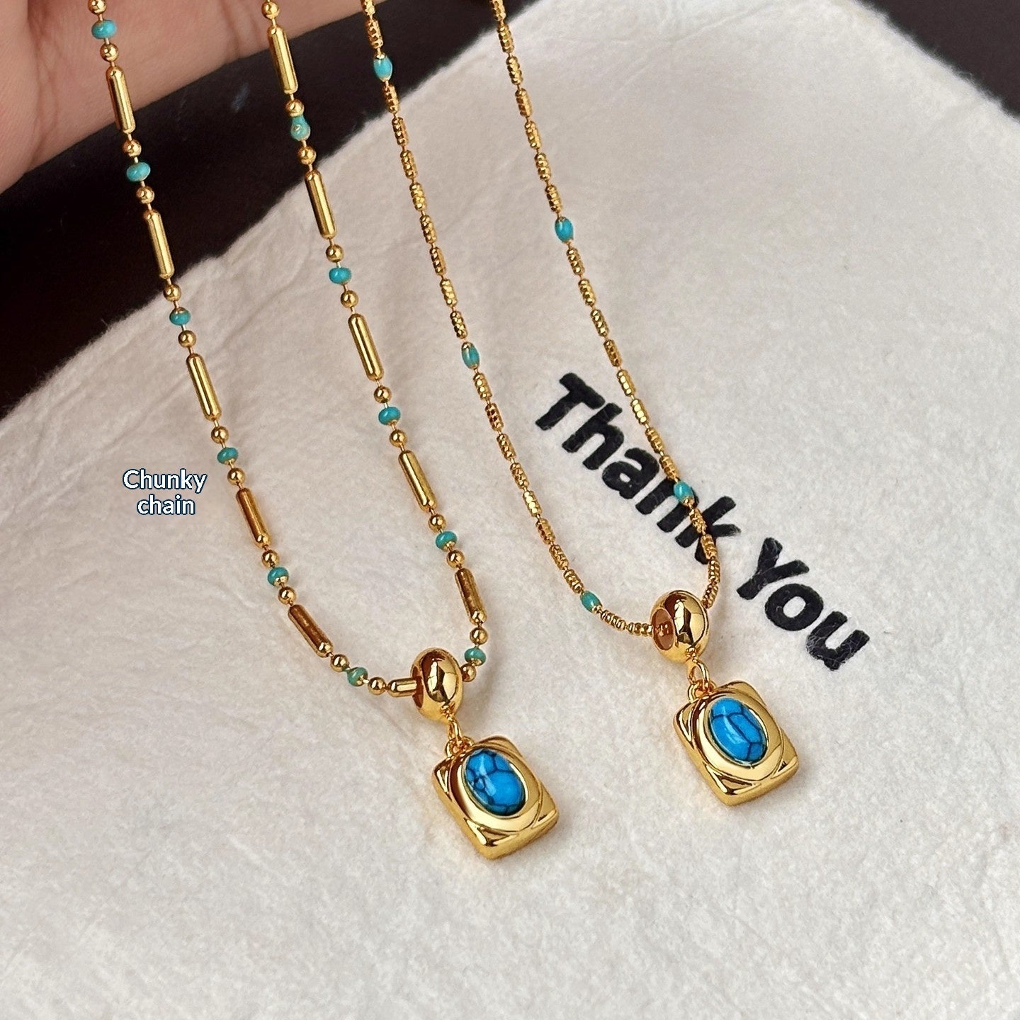 Effortless Harmony – Turquoise & Mother-of-Pearl Layered Necklace