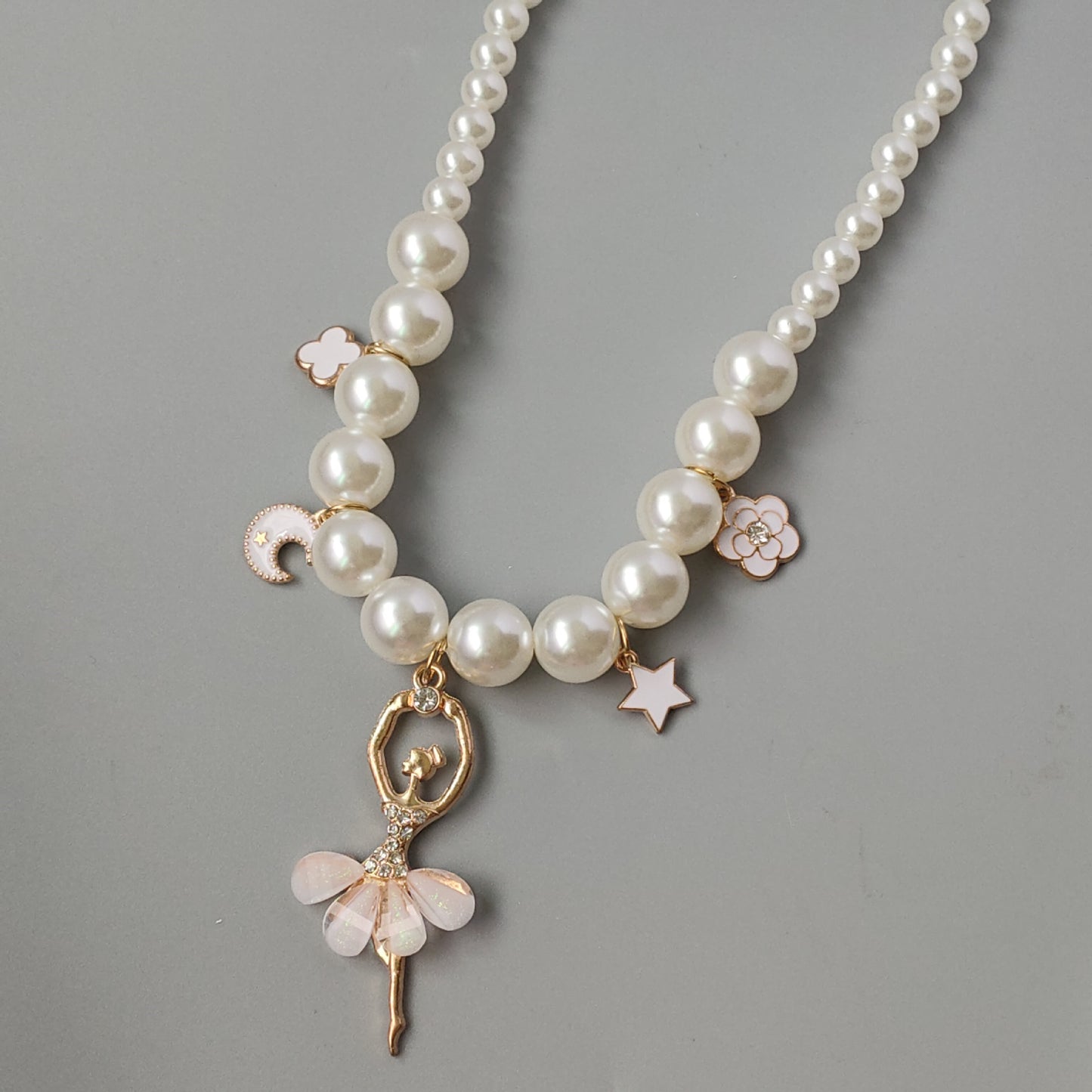 Sweet Whimsy Pearl Ballerina Necklace