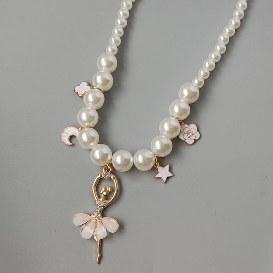 Sweet Whimsy Pearl Ballerina Necklace