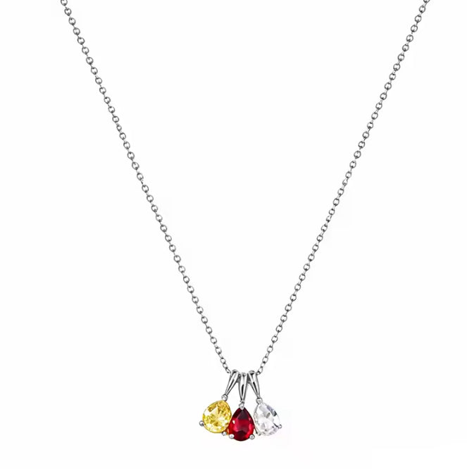 Timeless Meaning – Twelve Birthstone Zircon Silver Necklace